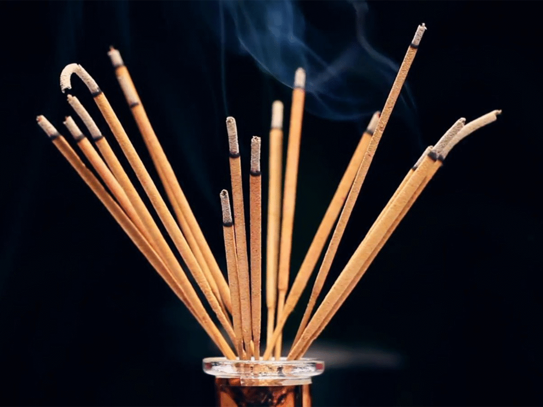 Fresh hand dipped incense stick.